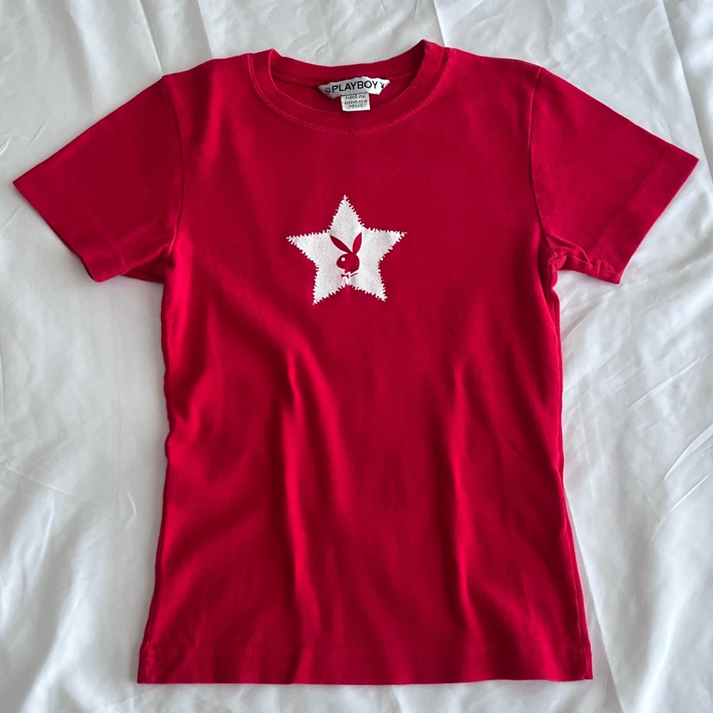 Playboy Y2K Iconic Red White Star Short Sleeve
